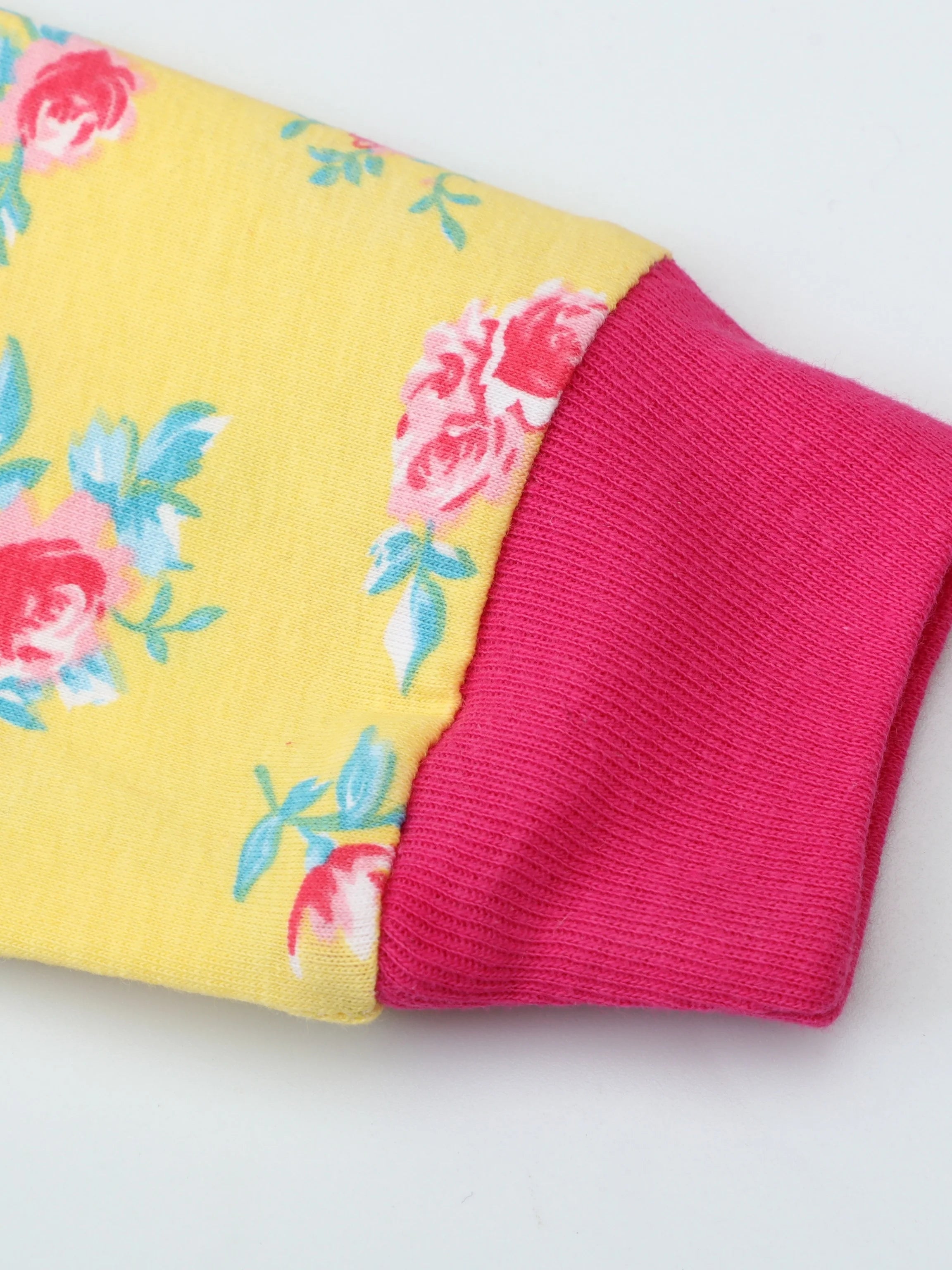 Girls Flowers Print Long-sleeved Two-piece Pajamas Sets For Girls