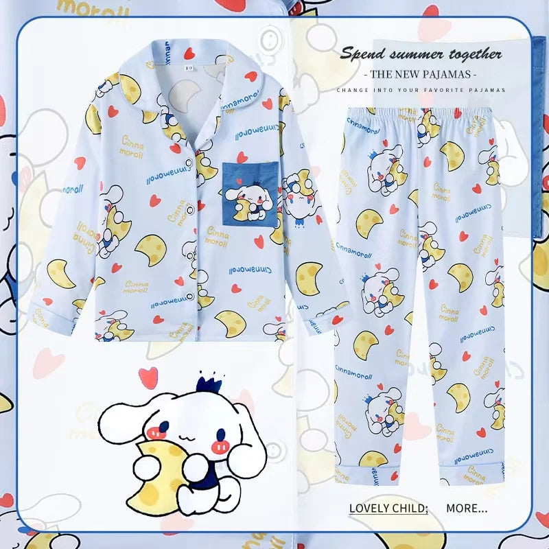 2pcs Kid's Cinnamorolls Pajamas, Long Sleeve Top & Pants Set, Kuromis Print Loungewear, Comfy Casual Set, Girl's Clothes