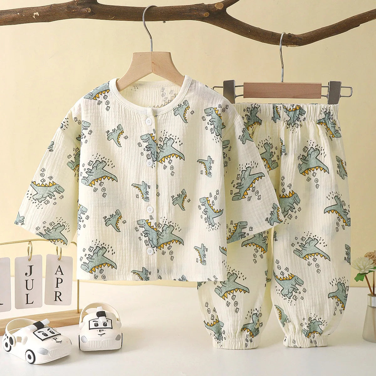 Boys Girls Sets Baby Cotton Yarn Clothes Sleepwear Outfits Kids Tops+Pants Home Wear 2PCS Children Long Sleeve Pajamas Suits