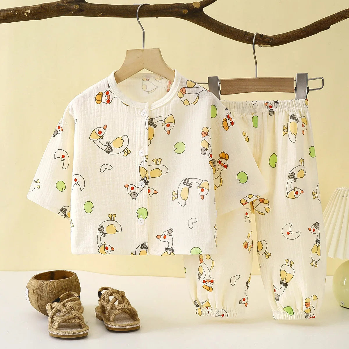 Boys Girls Sets Baby Cotton Yarn Clothes Sleepwear Outfits Kids Tops+Pants Home Wear 2PCS Children Long Sleeve Pajamas Suits