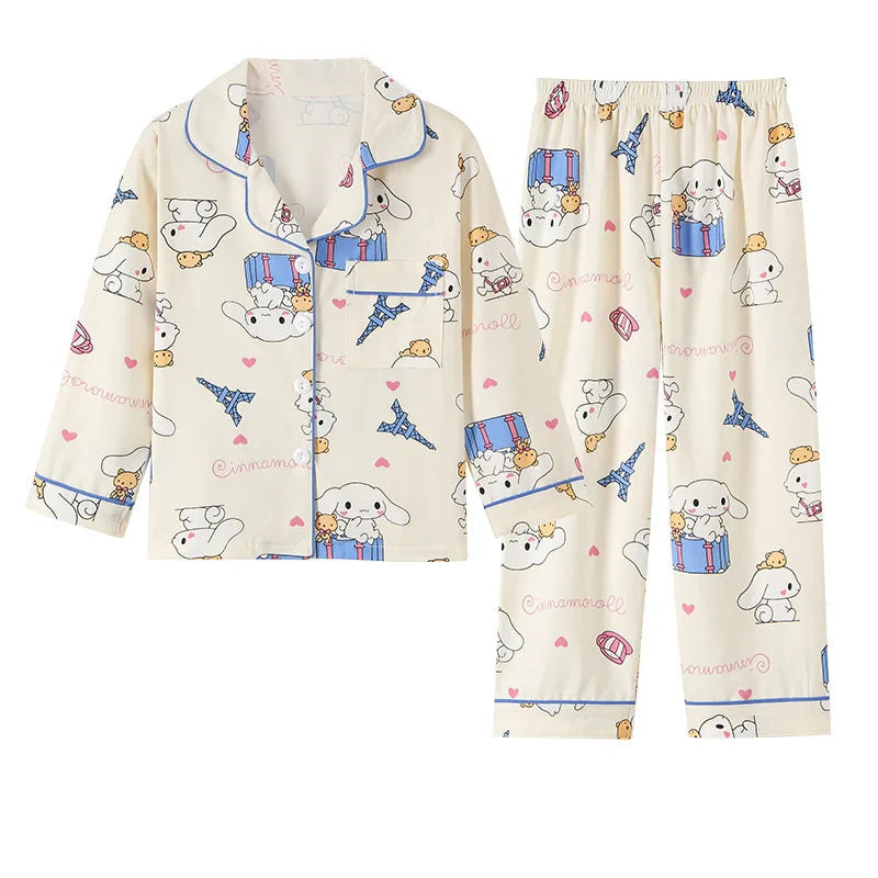 2pcs Kid's Cinnamorolls Pajamas, Long Sleeve Top & Pants Set, Kuromis Print Loungewear, Comfy Casual Set, Girl's Clothes